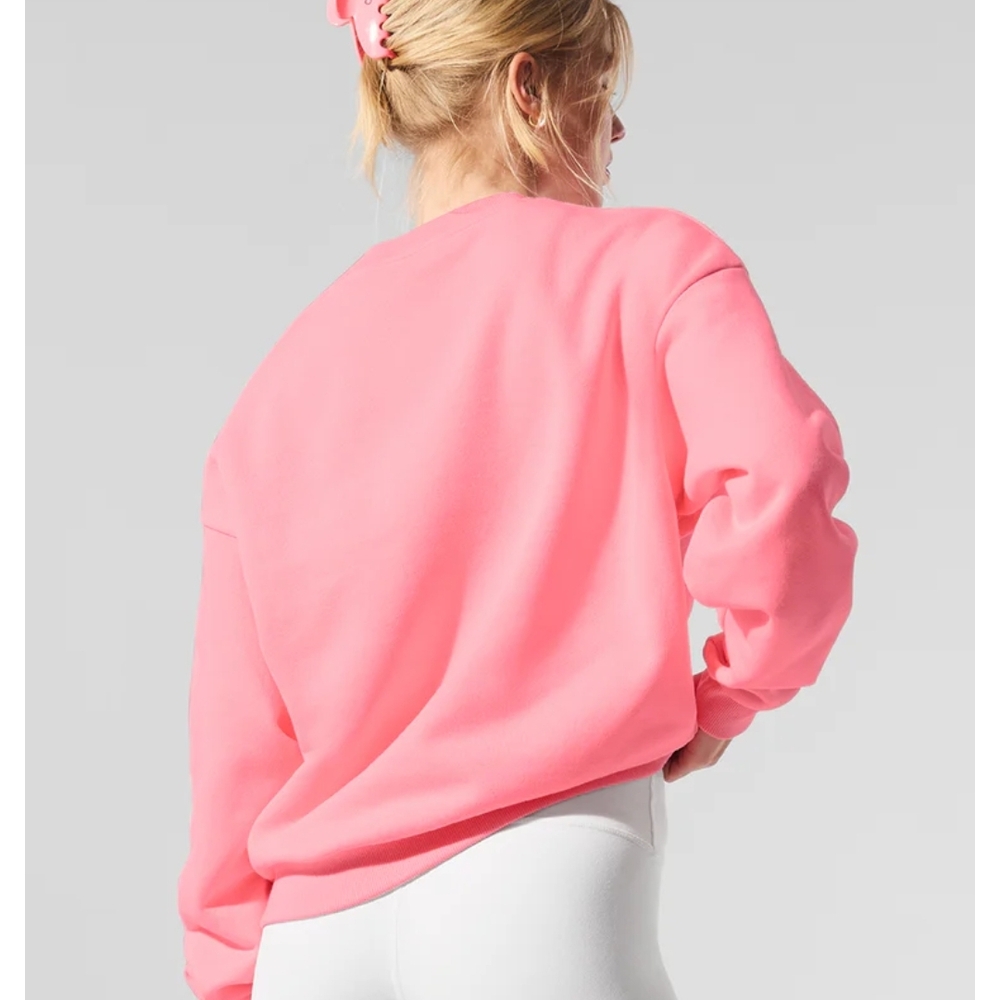 ALO Yoga NEON BUBBLEGUM Accolade Crew Neck Pullover #SOLDOUT #RARE - Picture 3 of 5